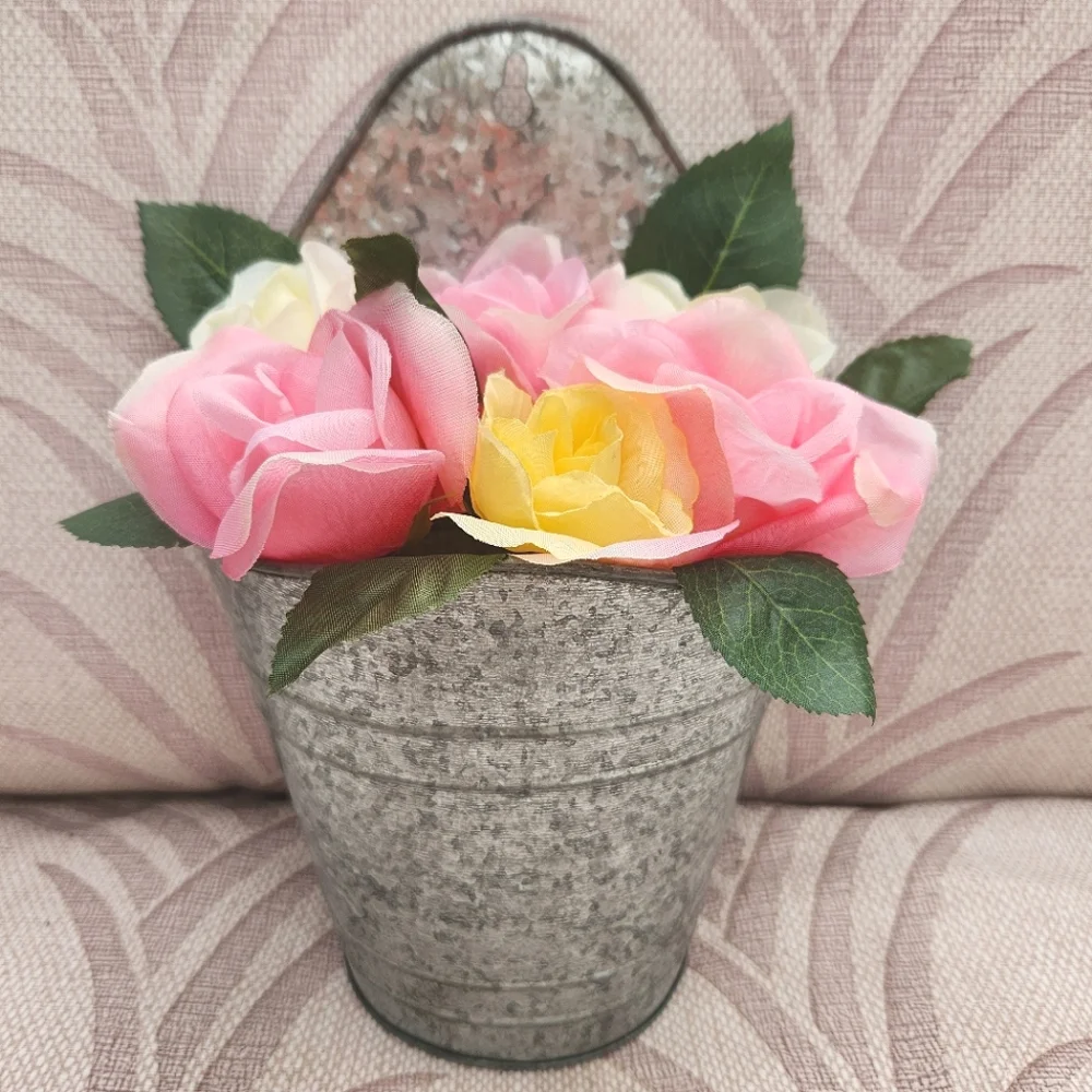 Summer Roses in Hanging Tin Mother's Day